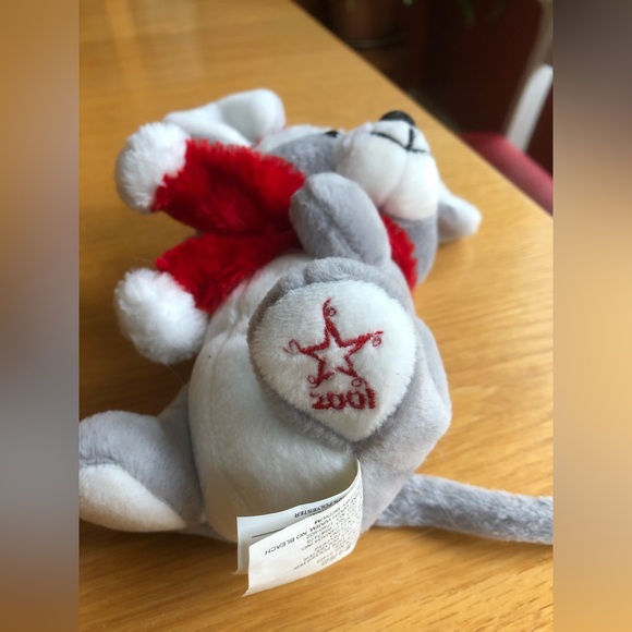 SEARS Christmas Plush Stuffed Beanbag Toy 2001 Whiskers The Mouse - Picture 4 of 4